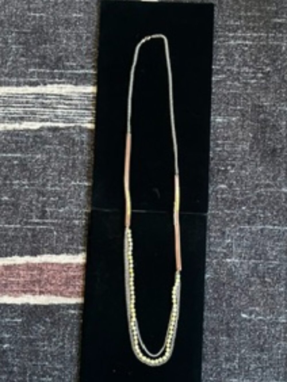 Vintage Chan Luu necklace (leather, crystal beading, and faceted stone beads)
